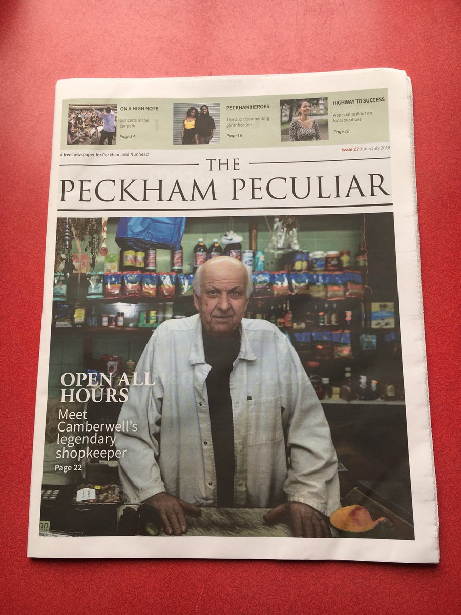 peckhampeculiar's tweet photo. We’re now available to pick up at Caribbean Spice Bakery, @general_store @FormSe15 Laundromat @Codfellas125 @reviewbookshop and @victoriainnse15! Thanks to one and all for stocking our latest edition. https://t.co/40SU9bTKJi