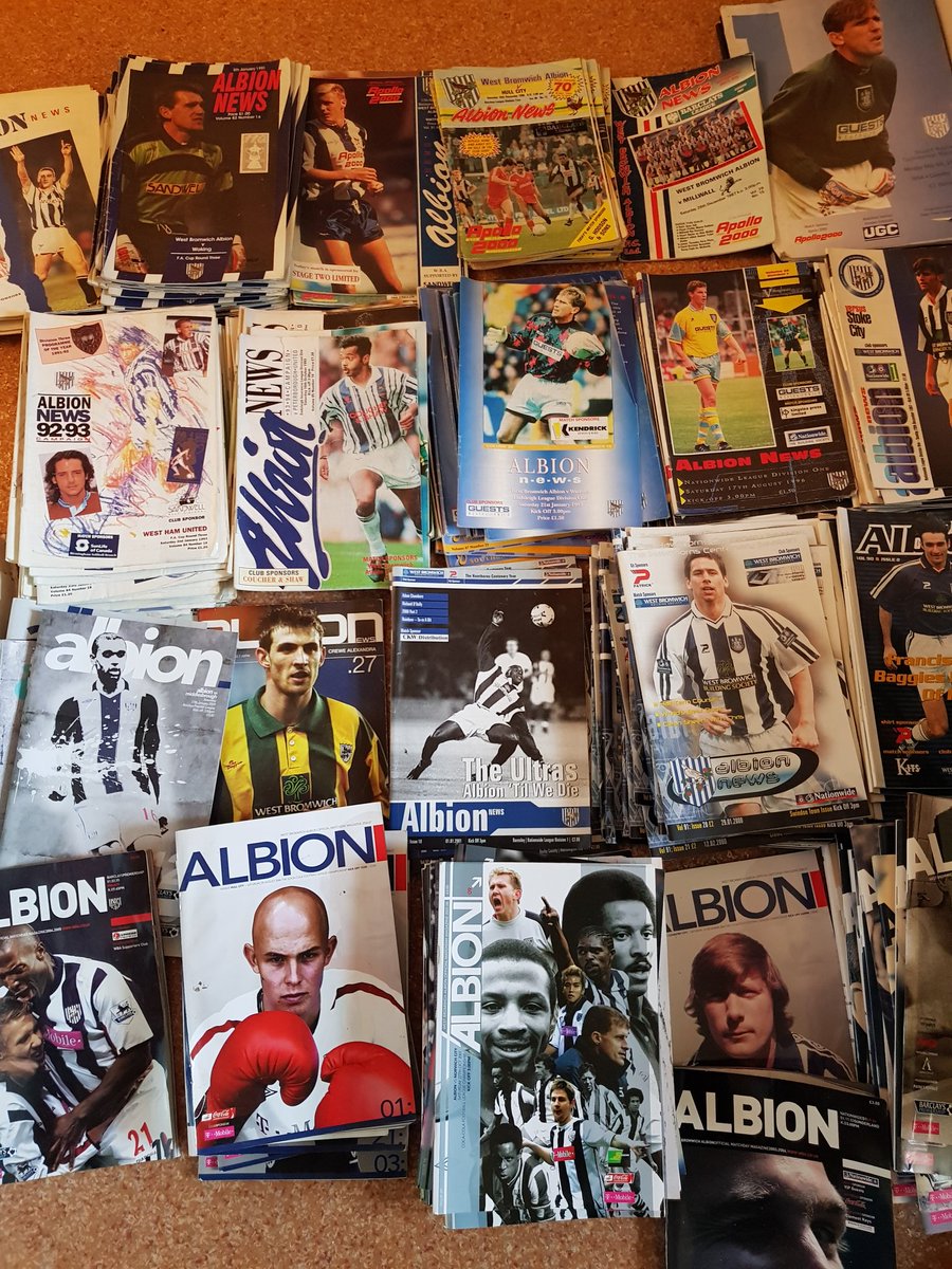 baggiecarl's tweet image. Big clear out of my loft and I unearthed these gems. Every @wba program for every game I went to from my 1st in 1987 until 2008/09 season. Some very good (and a few painful) memories in there #wba #footballprogram #nostalgia