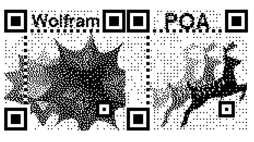 WolframResearch's tweet image. Take your QR codes to the next level by embedding images in them! #WolframCommunity member Jingxian W. shows how with #WolfLang: wolfr.am/uPxdbtTA