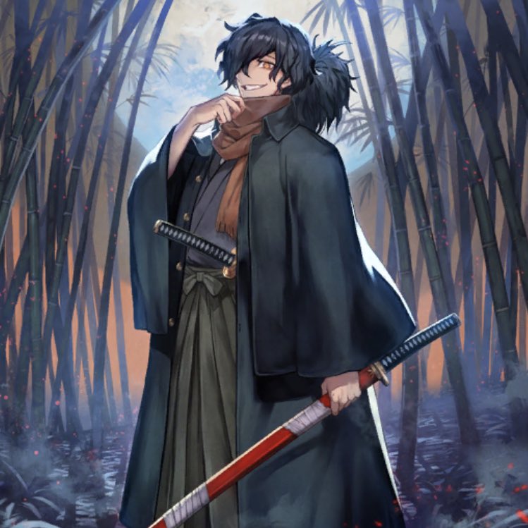 ディンブラ イラスト練習中 河上彦斎 岡田以蔵 中村半次郎 田中新兵衛 るろうに剣心の影響で好きになった幕末四大人斬りですが 剣心のモデルになった彦斎も実装して欲しいです