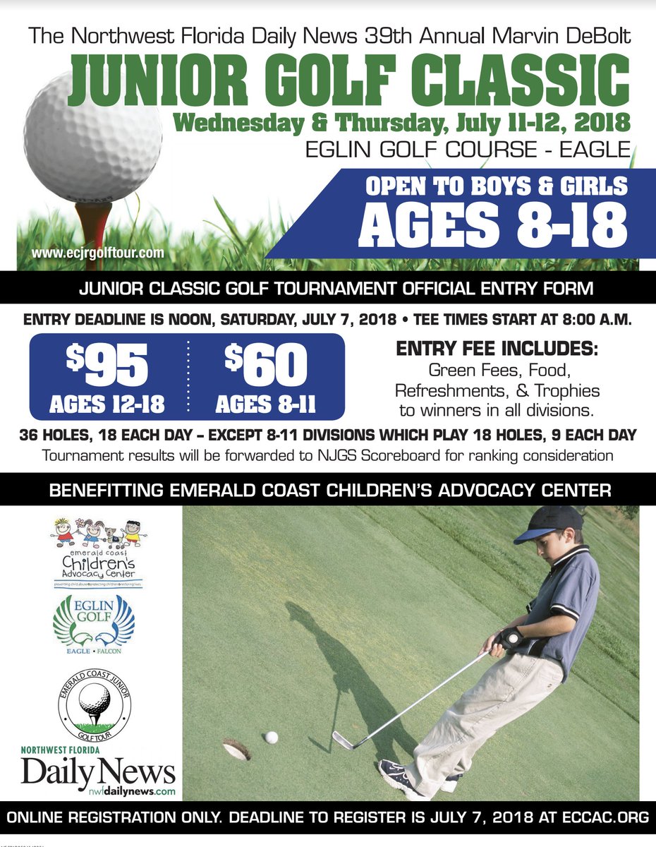 Sponsorship opportunities available!! ⛳️

Looking for volunteers to help with set up and be scorers for the young golfers.
If interested in getting involved in any way, contact Chelsea Fox at Chelsea@eccac.org or (850) 833-9237 Ext. 256
ow.ly/2tW230ktXHg