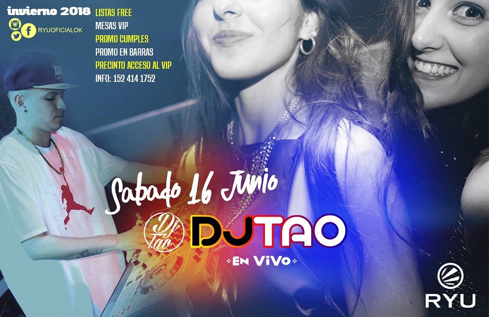 RYUoficialOK's tweet photo. Este sábado 16 🎉
🎧DJ TAO
❄ Arrancamos con promos ❄
👉Combo en bebidas 🍾🍾🍾🍾
👉Lista free ingreso gratis hasta 1:30hs.
👉Beneficios por Cumpleaños 
👉Resevando una Mesa VIP tenes un champagne de regalo.
🚀 Precinto acceso al VIP
🔥 Ambiente calefaccionado 
📞1524141752 wspp https://t.co/SEq0Wnrl1u