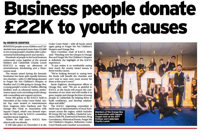 KACCL_Charity's tweet photo. KACCL are so please with the support the community are giving #forgetmenot and #orangebox young people. The choir is going from strength to strength - book them for your party.https://t.co/l0NIrZ2yhH https://t.co/q8Y9FqQrr3