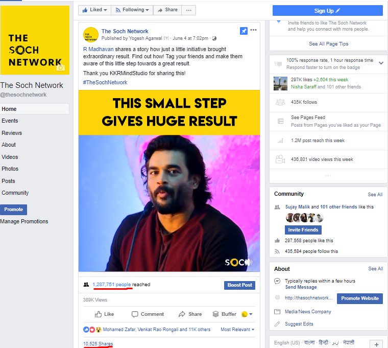 TheSochNetwork's tweet photo. @ActorMadhavan We feel honored that you liked the video we curated. Here is the link to the video we curated https://t.co/ovcRvSw3kP.  Such speech empowers the youth. Thanks! https://t.co/xRH1mibr6L