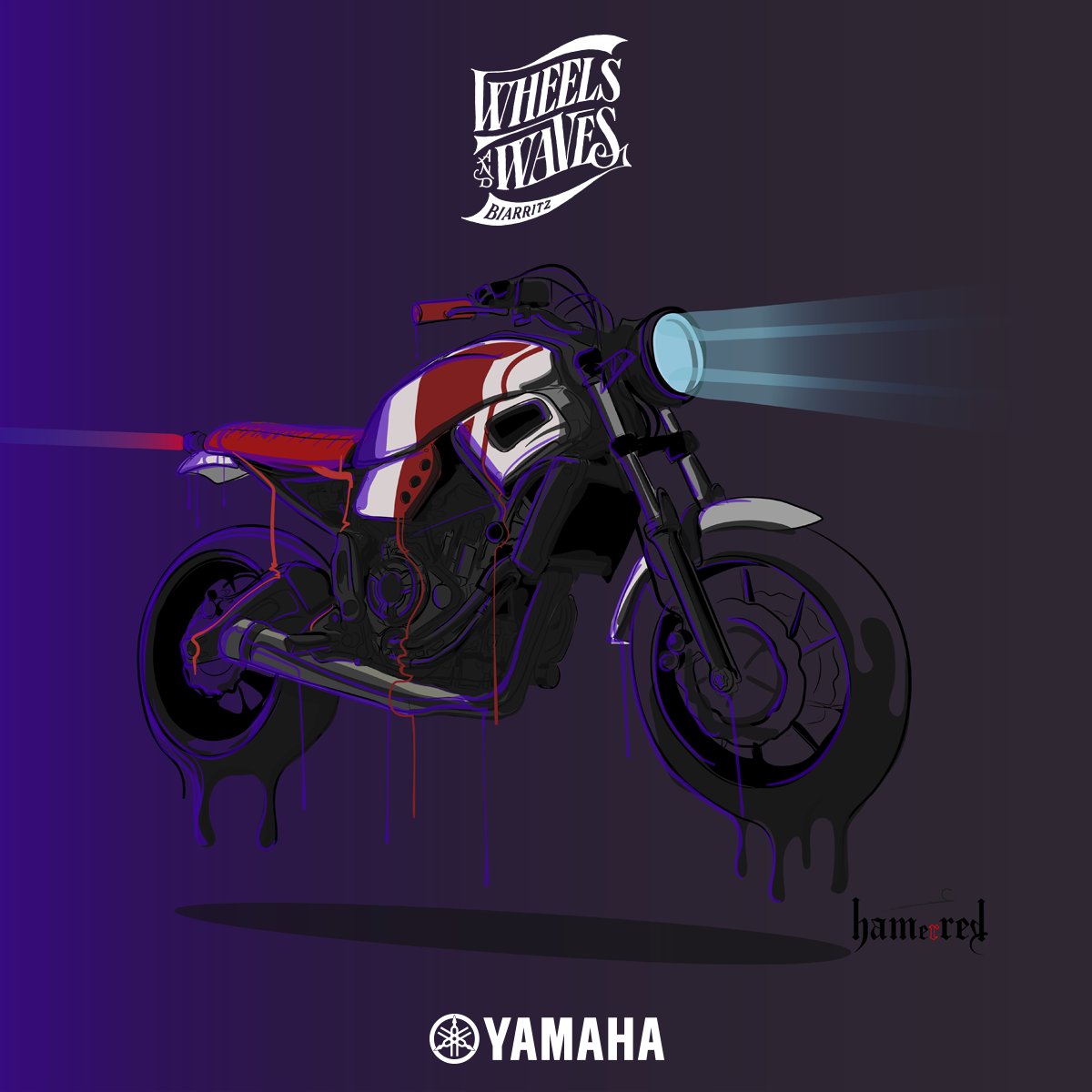 YamahaMotorEU's tweet photo. Check out the latest drawings by the amazing Hamerred! From ๐ฎ๐น the XSR700 by @MissBikerITA, from ๐ฉ๐ช the XSR700 โBantam Racerโ by Yamaha-Klein and last but not least, the XSR700 โOld Engine Smokeโ by Russell Motorcycles from ๐ช๐ธ. Tomorrow, weโre going #BackToTheWaves. https://t.co/AHiGYkFoRq