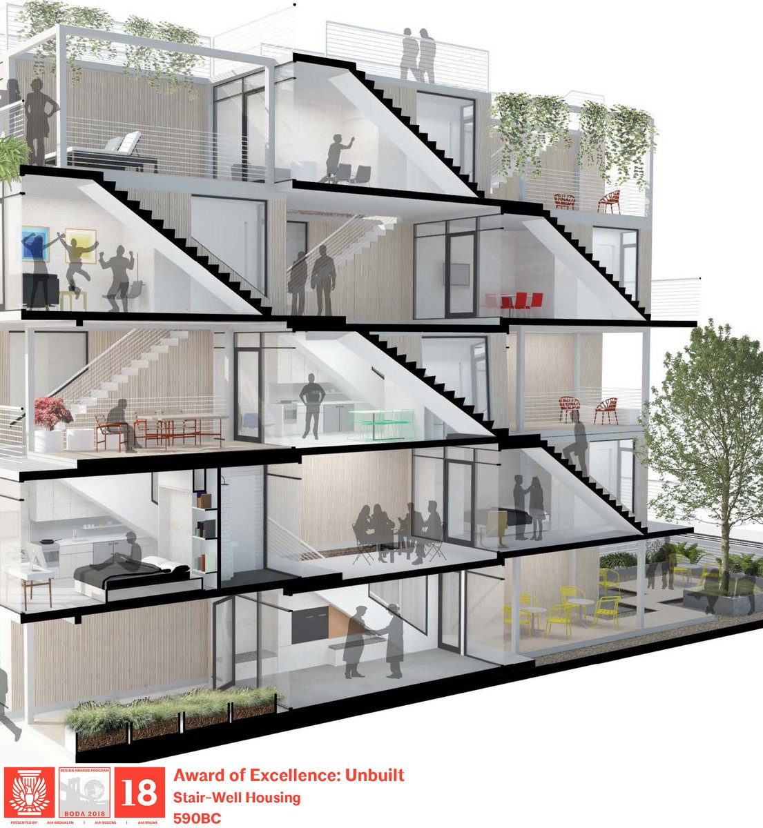 The #ExcellenceAward in the Unbuilt Category is awarded to #590BC for Stair-Well Housing

Congratulations! 📷  #590BC #StairWellHousing #BQDA18 #AIABrooklyn #AIAQueens #AIABronx