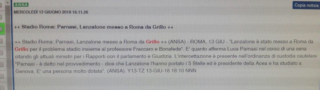 MonicaCirinna's tweet photo. Intercettazione rilevante citata in ordinanza custodia cautelare su #stadioroma dice che #Lanzalone fu messo a Roma da #beppegrillo con @riccardo_fra e @AlfonsoBonafede, oggi ministri, per occuparsi dello  stadio. Ora chi gridava #onestà venga a riferire in Parlamento @pdnetwork https://t.co/ZTFtEq2g9s
