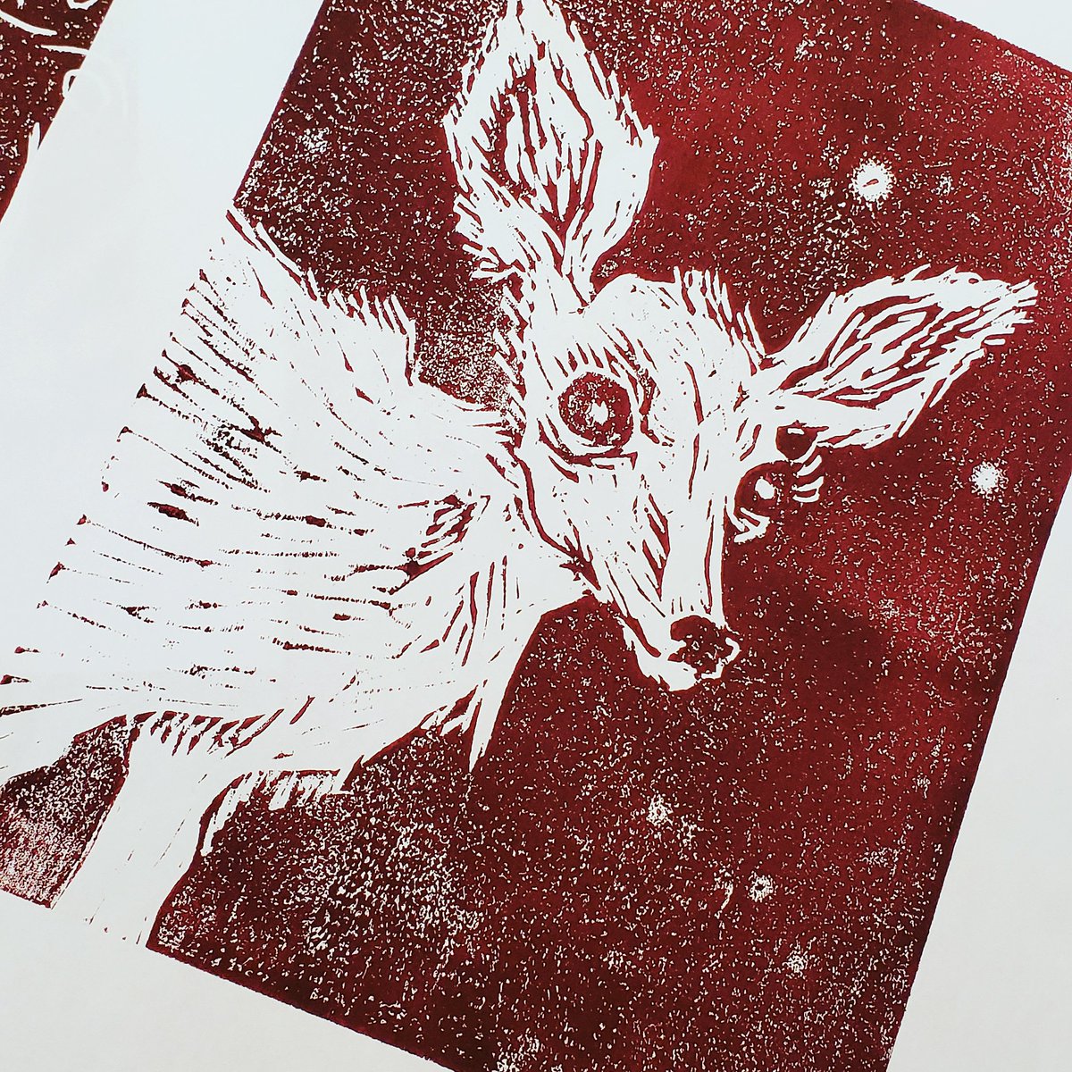 BHDemon's tweet photo. #ghostdeer proof print for #cryptid #zine debuting at #HeroesCon this weekend https://t.co/AXF3fIvGVi