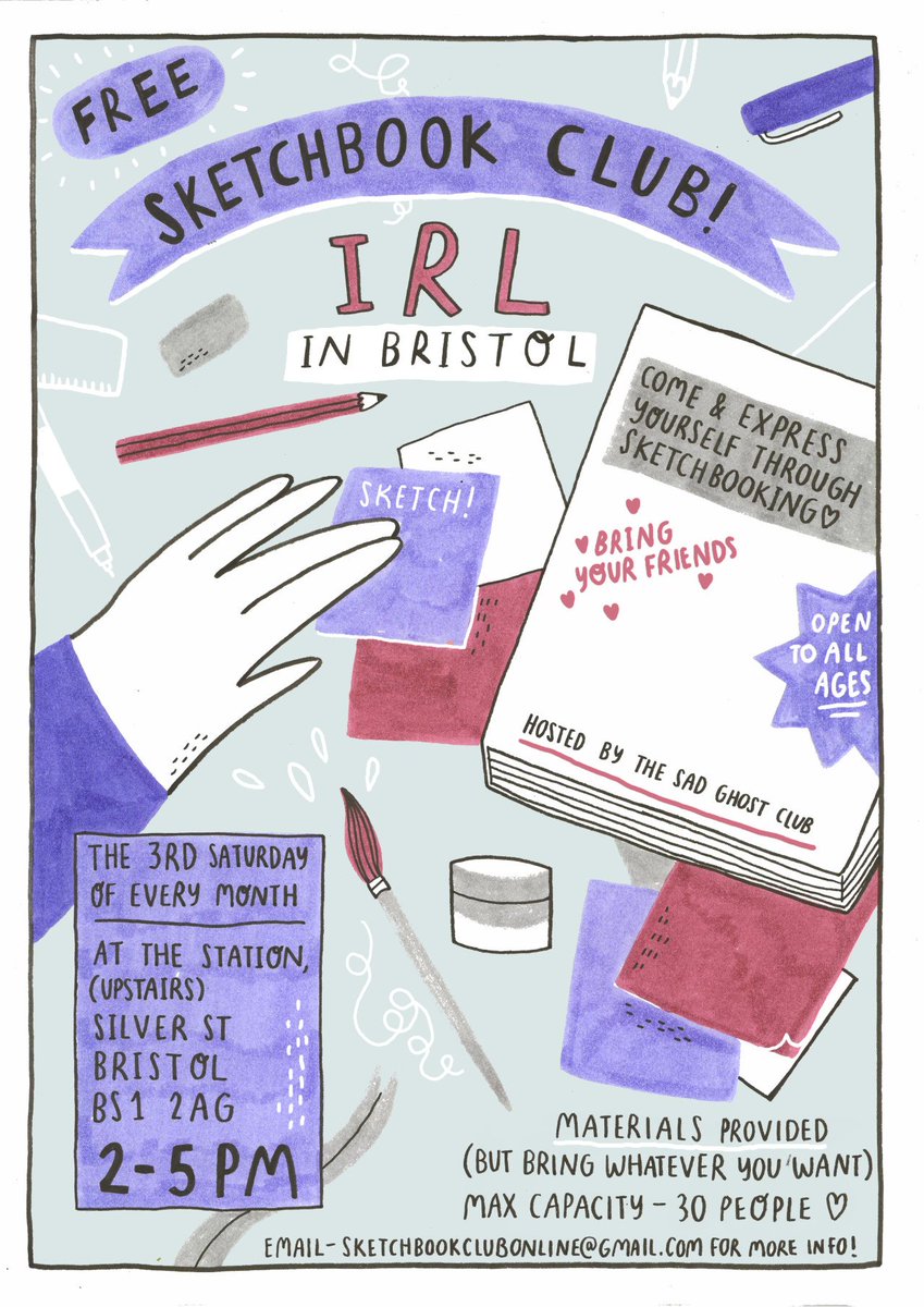 Bring your friends, bring your PENS <3
If you live in/around Bristol and need something to do THIS Saturday! ( JUNE 16th)- then come and SKETCH WITH US! We'll be at The Station from 2-5pm gettin' productive!✨
https://t.co/WgNOyl6cgr