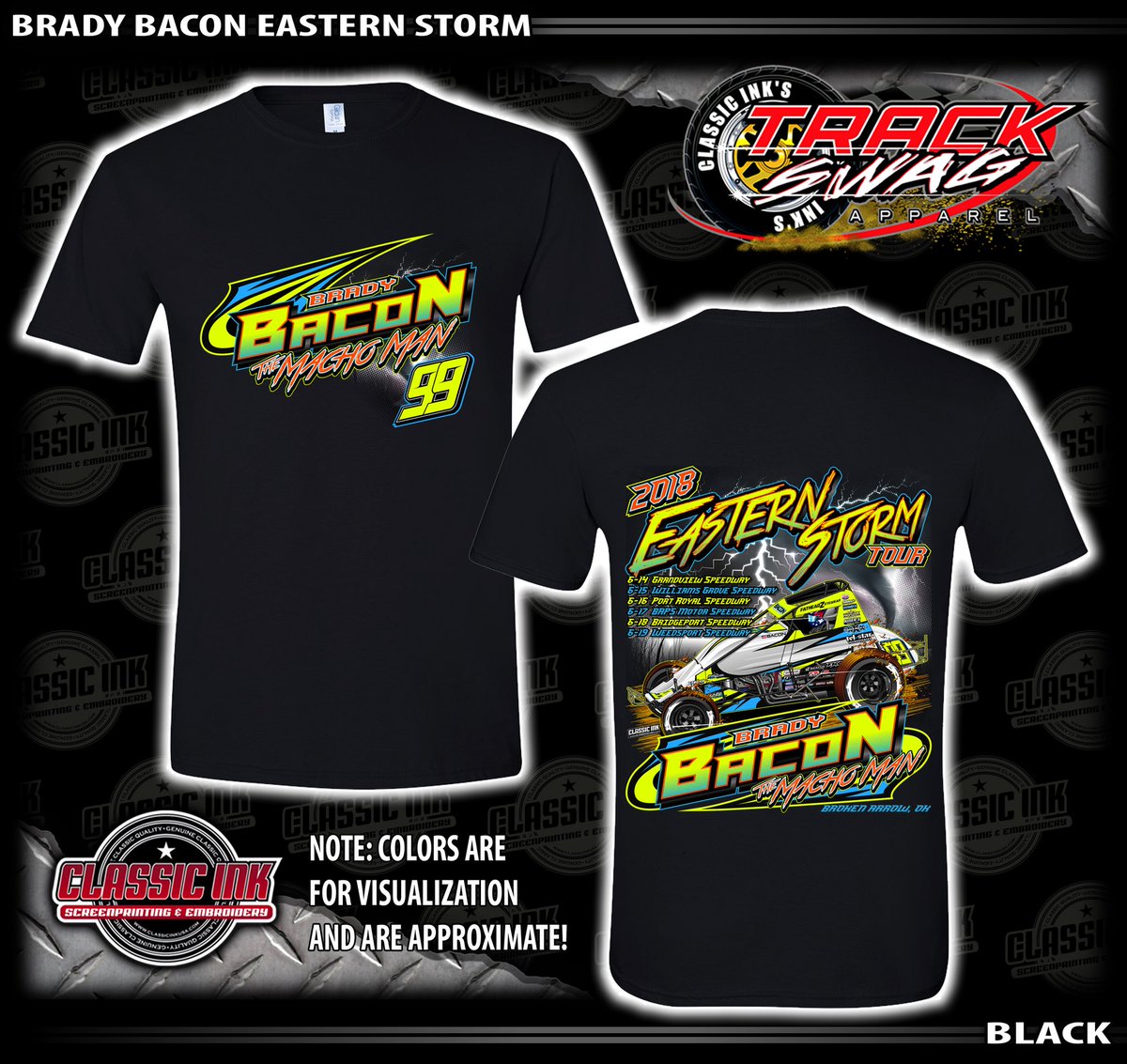 BradyBaconRacin's tweet photo. 2018 @USACNation 99 #EasternStorm shirts will be available all week long!!!! If you’re unable to make it to a track this week to pick one up RT this post and you will be entered into a drawing to win this shirt!! You have until midnight to RT!! https://t.co/H0VM4SZdwQ
