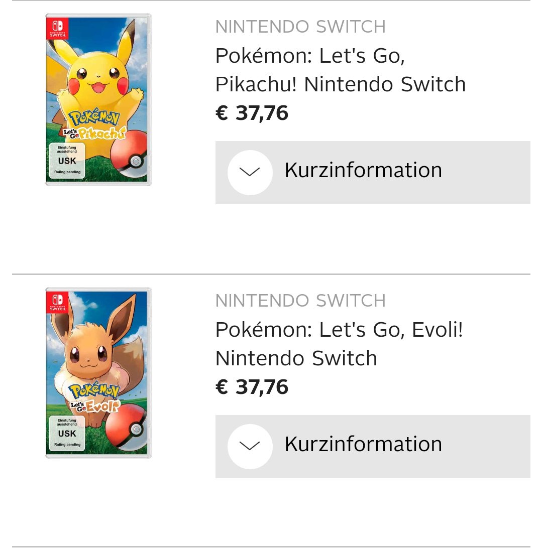 SwitchDealz's tweet photo. Knaller: Otto bietet Pokémon Lets Go Pikachu / Evoli für je 37,76€ und den Pokéball Controller für 32,97 zur Vorbestellung an! Weiterer Rabatt für Neukunden möglich! 

https://t.co/VxnZmqCoR8 https://t.co/tOBFpCK3UU
