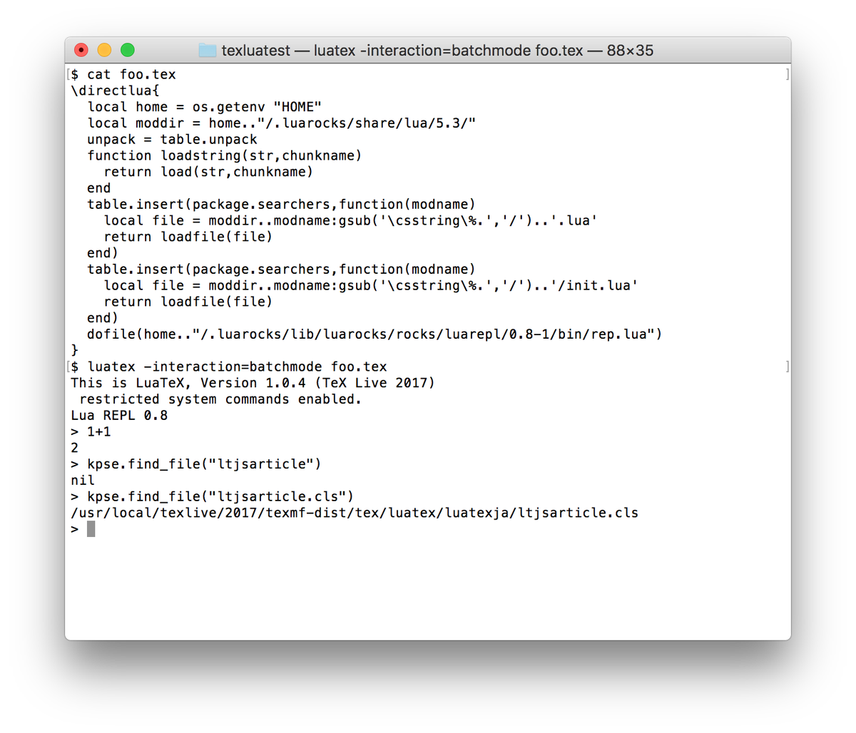 Texlua な Repl ができるまで Togetter