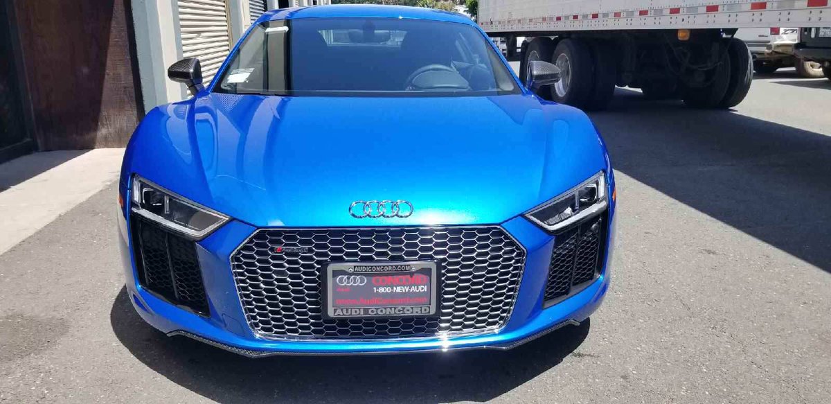 AVOclearbra's tweet photo. Gorgeous 18” Audi R8 from our friends at Audi Concord just finished installation of our Maxim Clear Armor pack. No rock chips #audir8 #supercars #exotics  #carwrap #detailing #suntek https://t.co/Oy1eJv8TB0