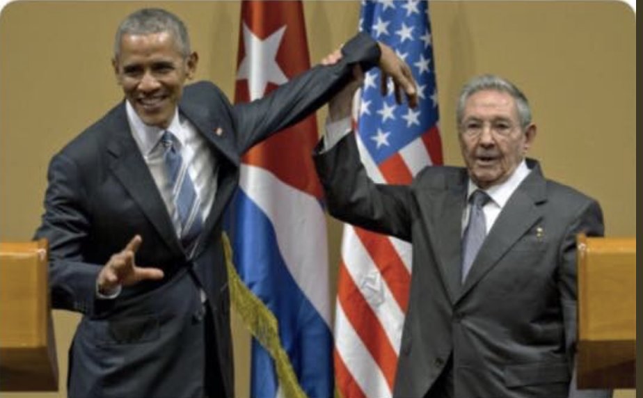 MarkSimoneNY's tweet image. Last night, nutty Rachel Maddow carefully explained that a President should never meet with a brutal foreign dictator and should never, ever put their flag next to our flag, that is a very bad thing to do. Here's her buddy Obama doing all of the above with Castro: