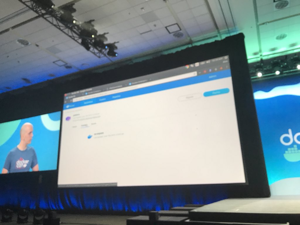 thaJeztah's tweet photo. Managing multiple clusters; migrate from on-prem to cloud with a single click! All from the Docker Enterprise Edition control pane #DockerCon https://t.co/u70pprEZQP