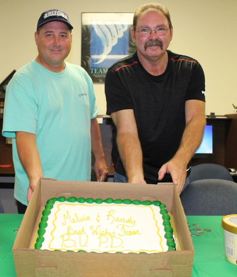 BUDPS's tweet photo. It was a bittersweet day Friday at the #BUDPS offices, as we
said a fond farewell to Officer Frost and Officer Williams. Both have decided
to pursue careers outside of Law Enforcement. We wish them the best in all
their future endeavors! https://t.co/XtF55hTO8n