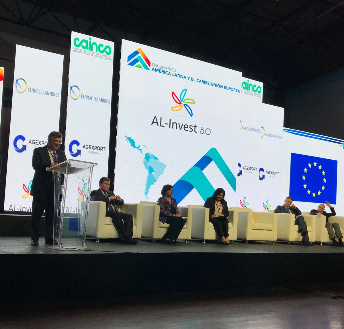 Unión Europea, CAINCO,AGEXPORT,  Cámaras Europeas , Mineco, 150 participantes de 20 países revisando avances de programas para las Mipymes en el proyecto al Invest V .