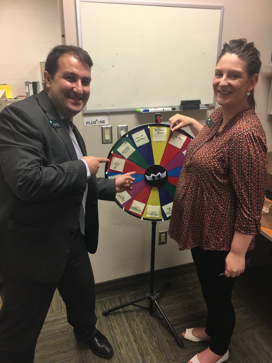 MandySH_TD's tweet photo. Lisa about to spin just days before heading on to her maternity leave and what does she want/get? A chocolate bar! @MCaschera_TD #doubletopbox #momwantschocolate https://t.co/6HDHkGkBpD