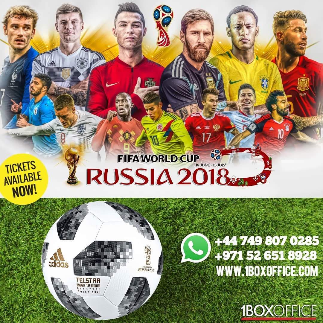 1boxofficear's tweet photo. #كأس_العالم ٢٠١٨ في #روسيا
احجزوا تذاكركم. واتسآب:
 00 971 52 651 8928
#كرة_القدم #البرتغال #فيفا_كأس_العالم_٢٠١٨ #رياضة #فوتبول #موسكو #مونديال #روسيا_2018 #روسيا2018 #الأرجنتين #تذكرة #تذاكر #مصر #المغرب #تونس #السعودية #المانيا #فرنسا https://t.co/0v0DPGkw6C