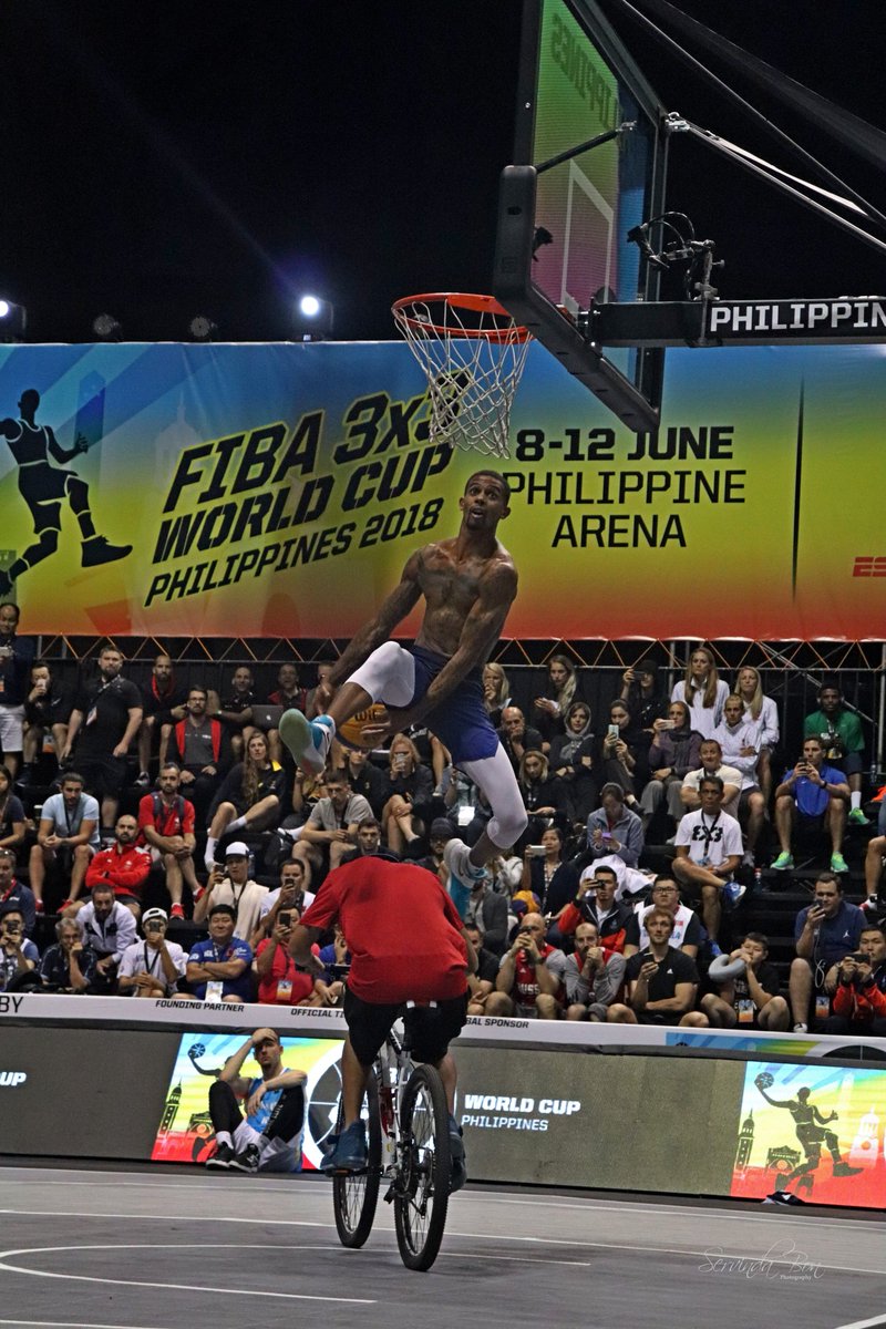 Guy Dupuy of France during the finals of slam dunk competition in 2018 FIBA 3x3 world cup