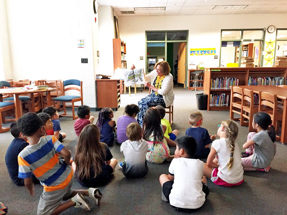 FDEStarsLibrary's tweet photo. Last read aloud by our favorite librarian, Mrs. Brawley, who is retiring. We will miss her so much! Thank you for being an important part of the FDES story &amp; for teaching our @FDEStars ⭐️⭐️⭐️ https://t.co/piXfEVMXkV