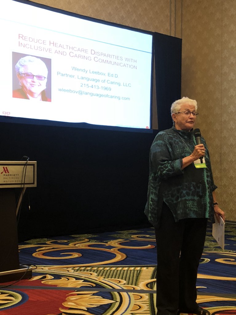 PoPculture_px's tweet photo. I was so exited to see my other mother Wendy Leebov @languageofcare was here at #IPFCC ...talking about how communication impacts disparity! #ipfcc #ptexp #ptengagement https://t.co/komIauskOe