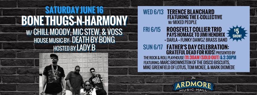 ArdmoreMusicPA's tweet photo. 🙌🎶 This Week at AMH! 🎶🙌
6/13 - @T_Blanchard w/ @MixedPeopleBand 
6/15 - $5 Show @RooseveltTheDr + @Darlaphilly + @funkydawgz 
6/17 - Father’s Day @RRPHKIDS presents @GratefulDead for Kids (2 Shows: 11:30am *Sold Out* + 2pm) https://t.co/CWzY3Dw8tb