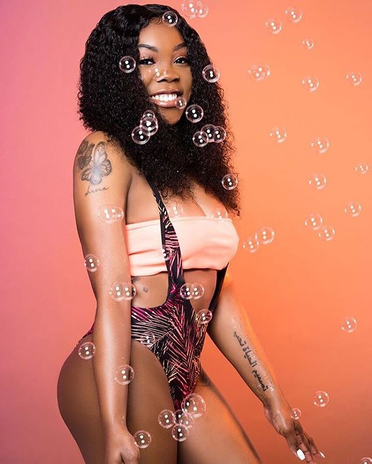 .<a href="/n/">N</a>.colej bringin’ the good vibes in the Sunset Adah Suspender Bikini Bottom + Orange Bikini Top 🧡🖤💖 
Shop now at klosetenvy.com