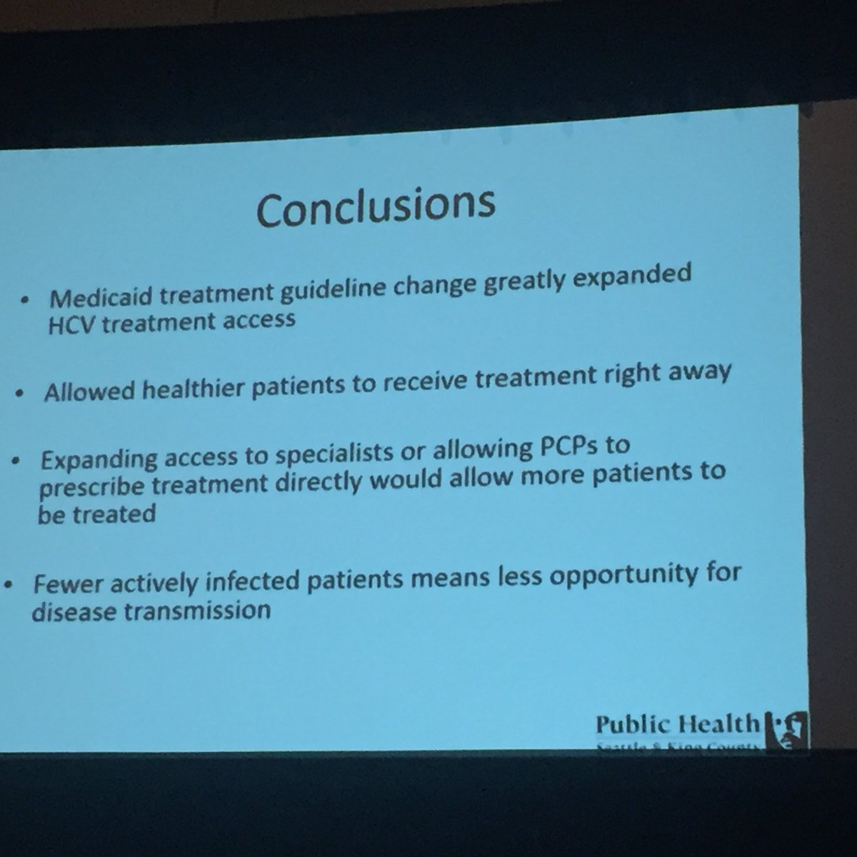 AlyssaKitlas's tweet photo. Ensuring more people have access to #HCV treatment will not only improve their lives but it will improve public health as well. #CSTE2018 #takeTHAThepatitis @CSTEconference https://t.co/r5V5GYGsLu