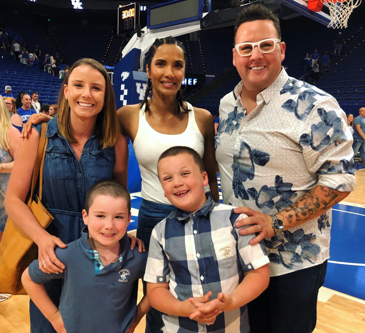 GRAHAM ELLIOT on X: "That time you introduced your fam to Padma and made  fun of her “wife beater” and she shut you down by saying “um, it's a  husband beater shirt”. #