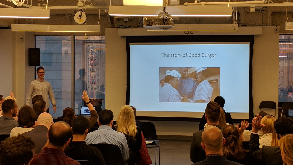 startupBOSorg's tweet photo. "At the end of the day, your customers still want the burger with the special sauce, not necessarily the bigger, faster Mondo burger" Understanding leveraging your customers for marketing via 'Good Burger' with @rkmac from @voysis! #BosSW https://t.co/XluIkS20gf