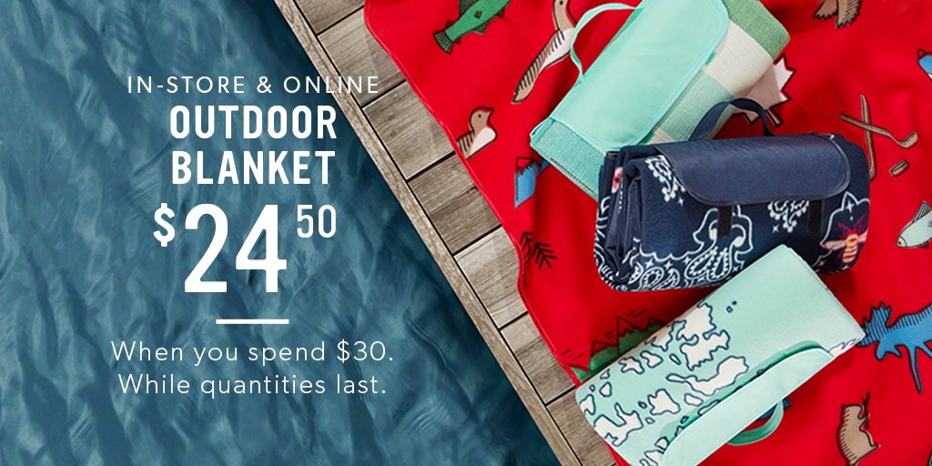 IndigospiritMSH's tweet photo. Pick up our exclusive Outdoor Blanket for $24.50 when you spend $30! In-store and online. While quantities last. https://t.co/X1AJaYFI5W