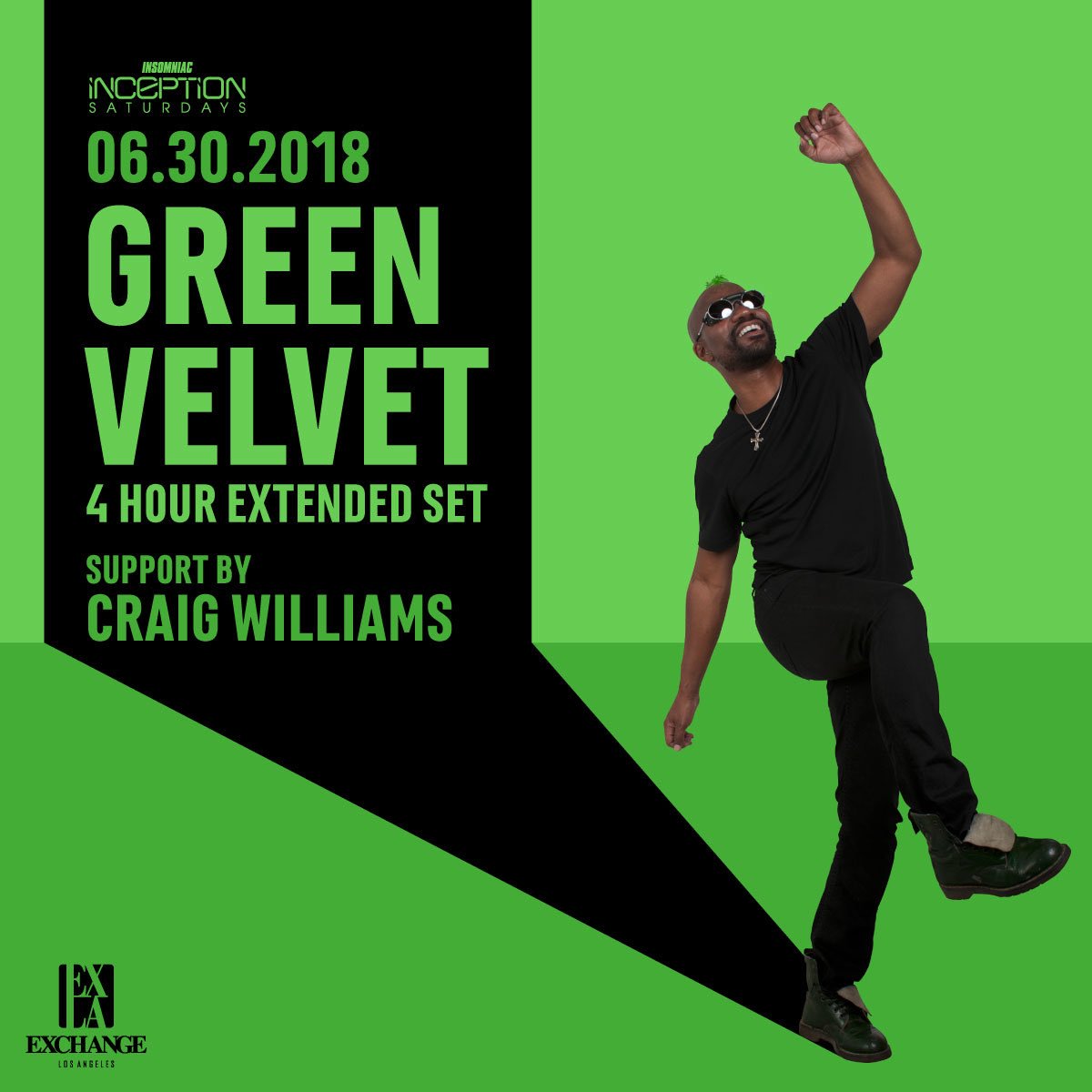 ExchangeLA's tweet image. #TECHYES! An extended 4 hour set from @GreenVelvet_ with support by @craigjwilliams on 06/30 at @insomniacevents #InceptionSaturdays 💚

Tickets: tixr.com/e/8709