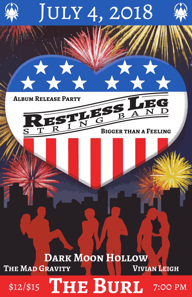 LegRestlessBand's tweet photo. !***3 WEEKS***!
ALBUM RELEASE PARTY @ @theburlky on July 4th, 2018!
#restlesslegstringband #rlsb #biggerthanafeeling https://t.co/VeYBeauk3C