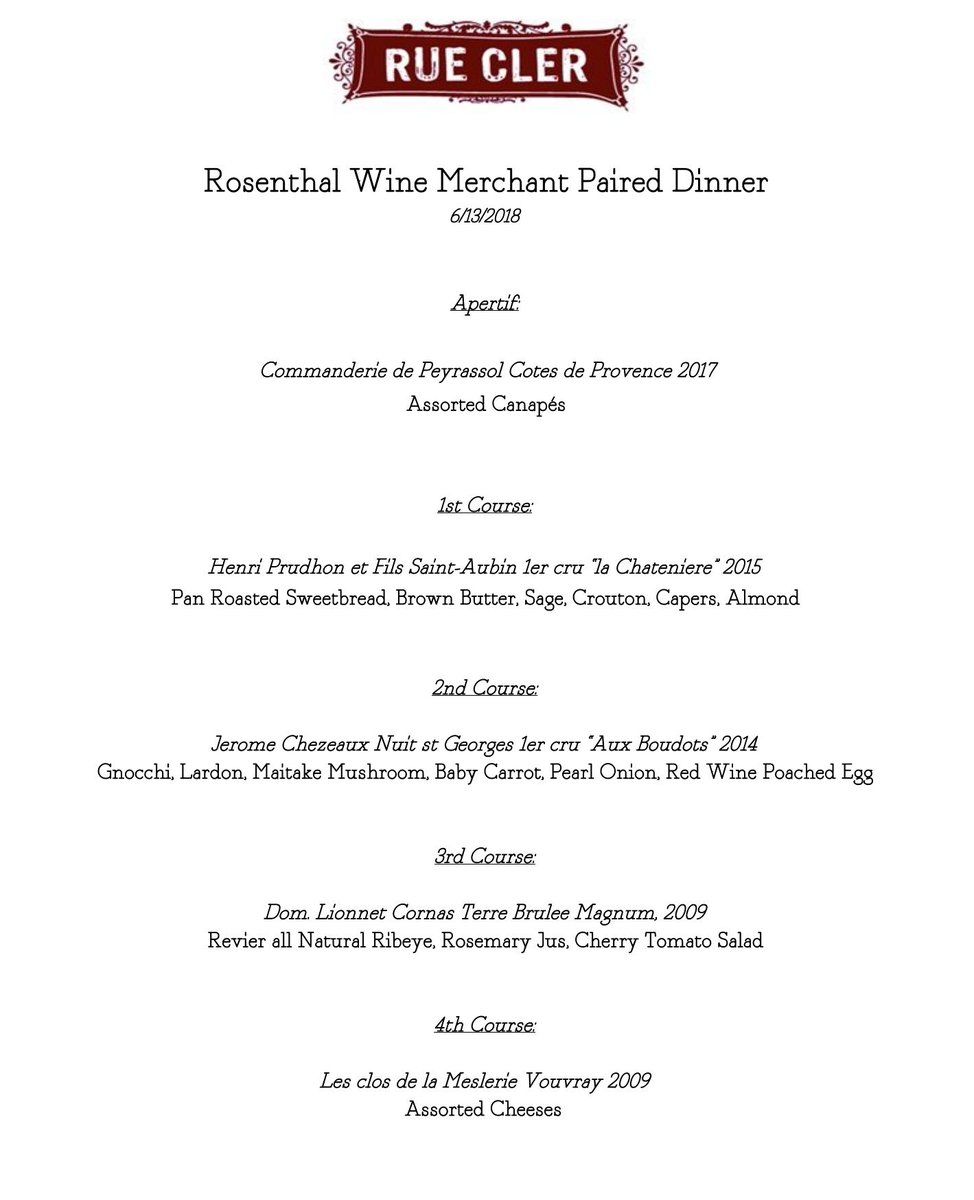 We've still a few seats available for this evening's Rosenthal wine dinner! Give us a call if you'd like to attend: 919-682-8844