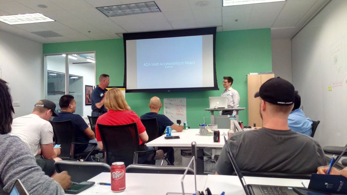 sfucata's tweet photo. Had @AWCwebdeveloper talked about react native and @interactivejohn talked about ally in react. Thank @drumsensei @ReactJSDallas for organizing the great meetup #webdev #reactjs https://t.co/ZucgULTpSV