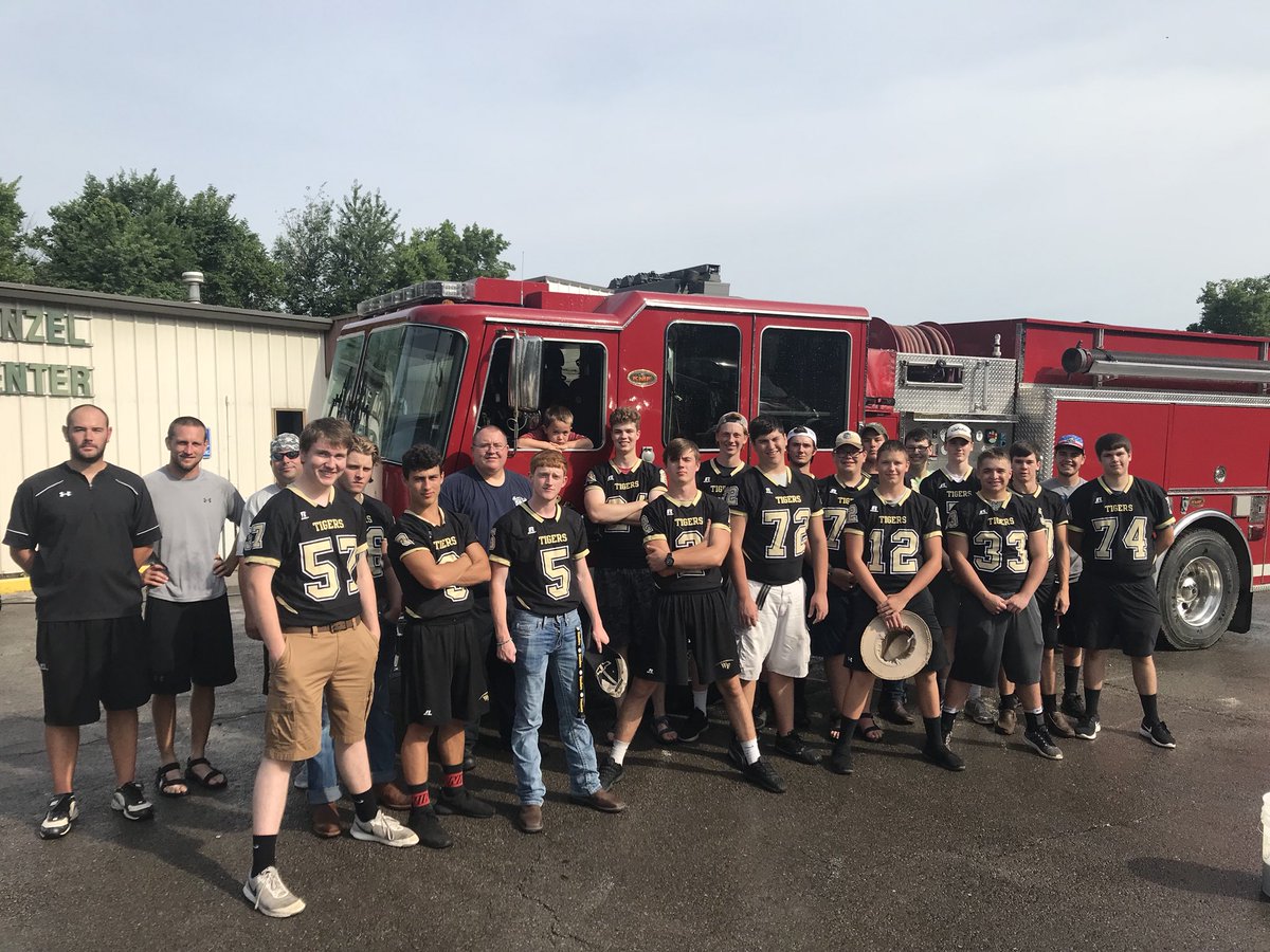 Community Service Day for the Tigers. Appreciate West Fork Police and Fire for letting us take care of their vehicles today. Steele even got to ride in the truck!!  #BackTheBlue  #BackTheRed  #EarnYourSTRIPES  #InvestED