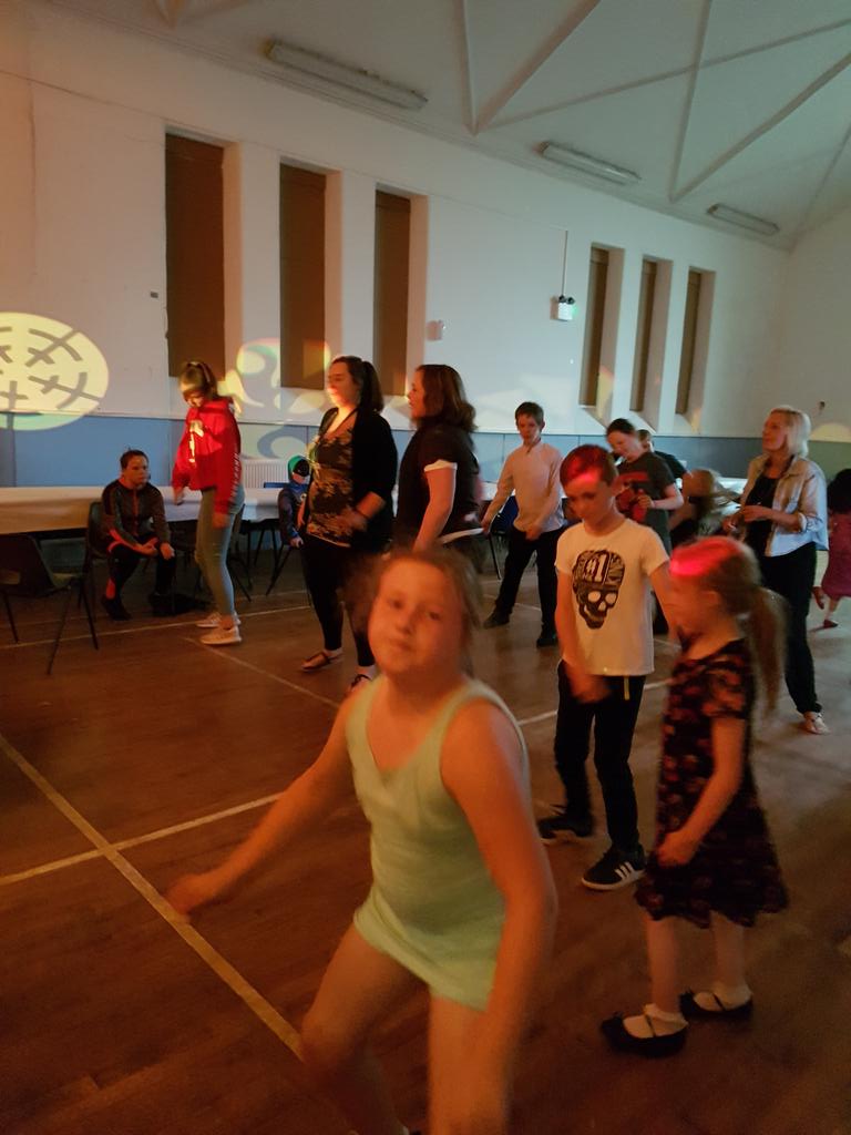 FPirrie's tweet photo. Staff and young carers showing off their dance moves at party night to celebrate Carers Week #eacarers #carersweek18 https://t.co/tiw02oHlyk