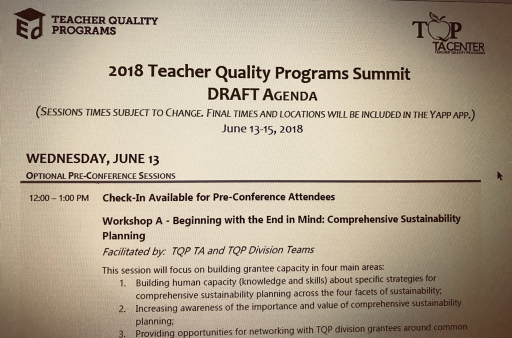 KavitaMNA's tweet image. Team MNA will split its time between providing #quantitativemethods #EvaluationMethods training to OPE staff tomorrow &amp;amp; attending the @usedgov @TQPSummit in #CrystalCity VA June 13-15. #teacherquality #teachereffectiveness #evaluation