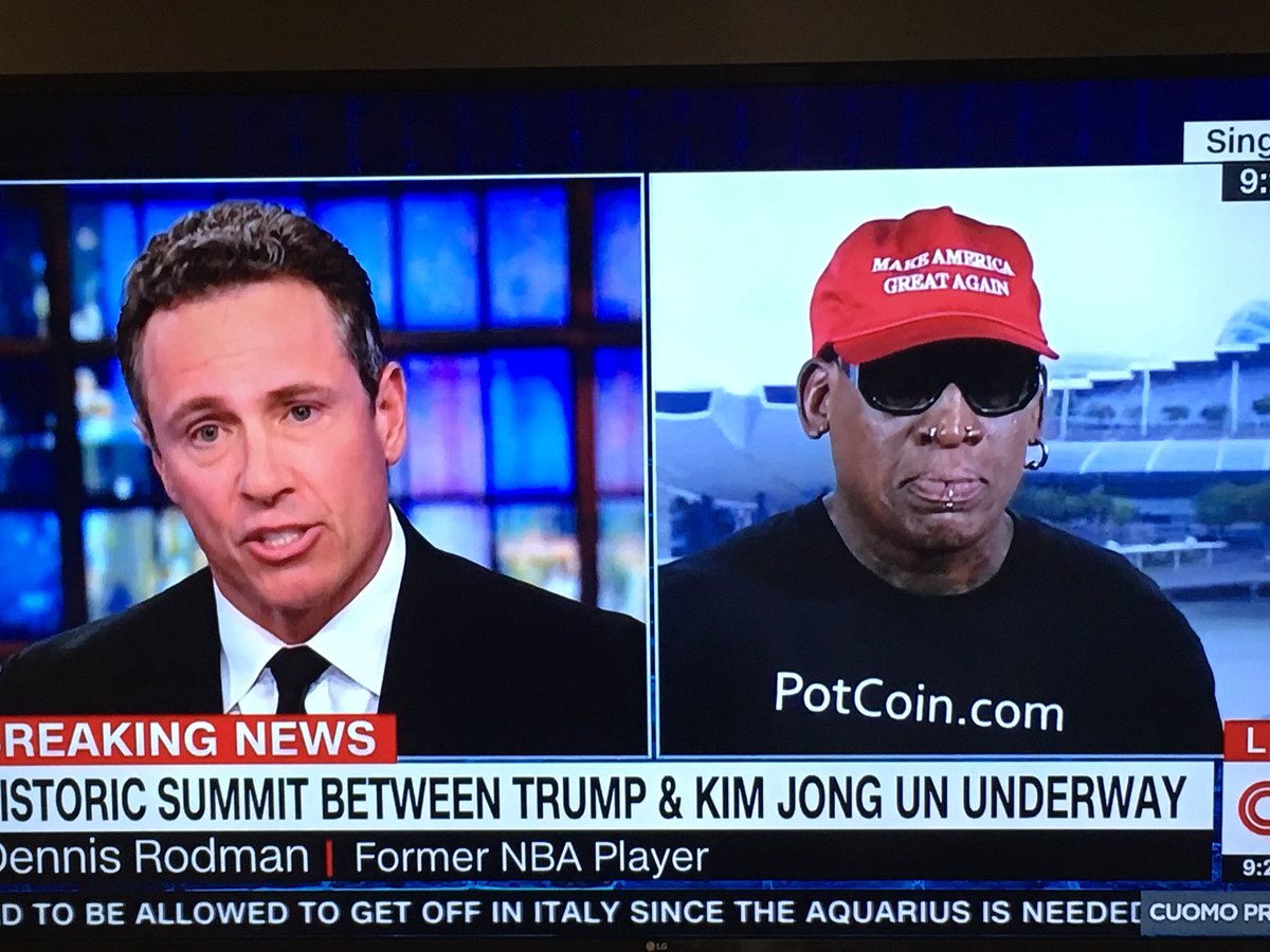 CryptoGhetto's tweet photo. #DenisRodman casually shilling #PotCoin on CNN https://t.co/Uevl2YEOAL