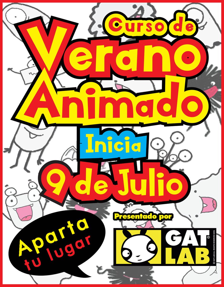 GatLabAnimation's tweet photo. Curso de verano: Animación - Stop motion

Aprende el proceso completo de animación stop motion, desde el storyboard hasta el diseño de personajes y la animación.
Para Niñ@s de 5 a 16 años en Estudios Churubusco, sec FA 44, Coyoacán CDMX.

#FelizMiercoles #Animacion #CursodeVerano https://t.co/7bslFZMAiO