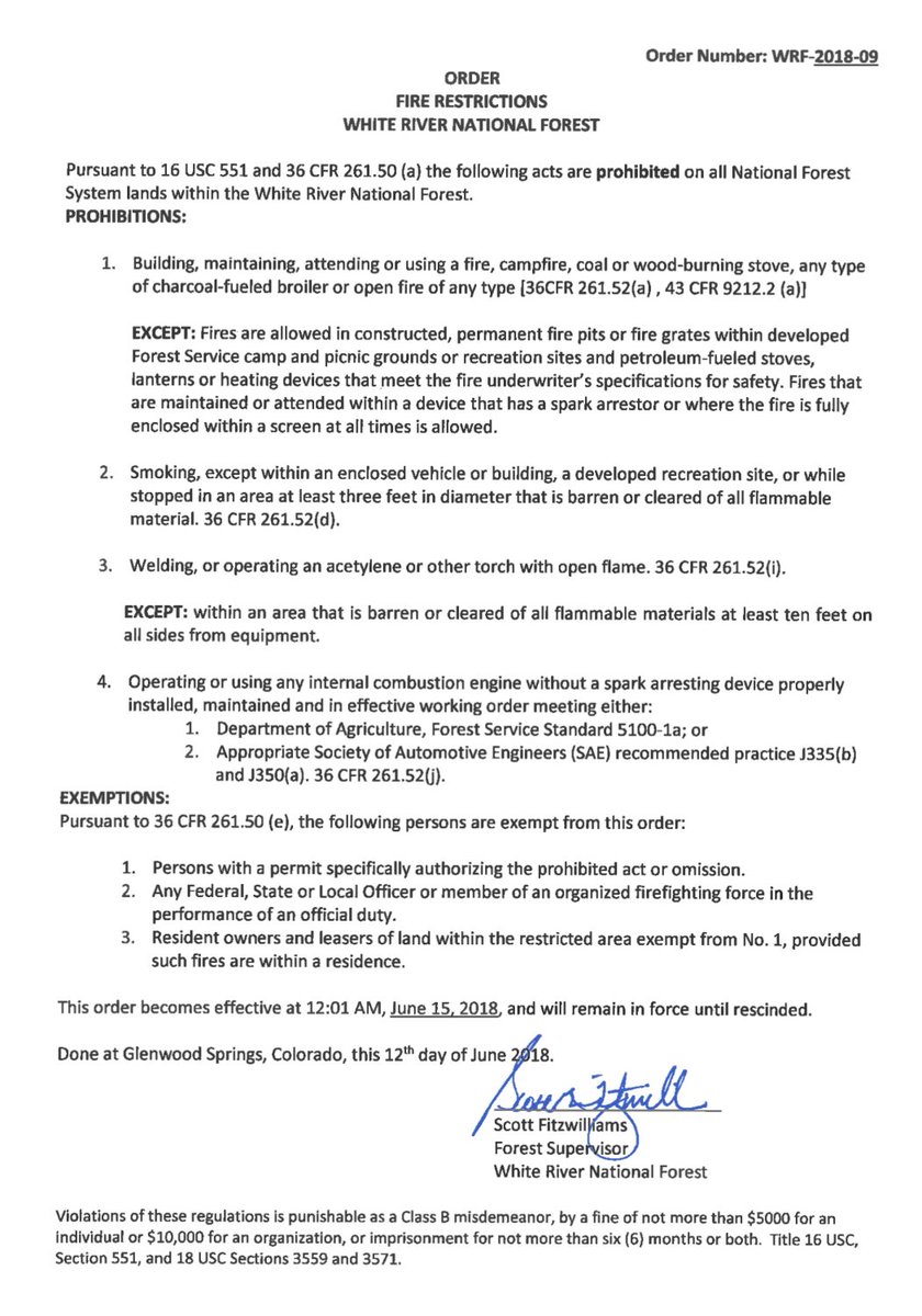 Pitkin Co Sheriff On Twitter Usfs Whiterivernews Enacts Stage