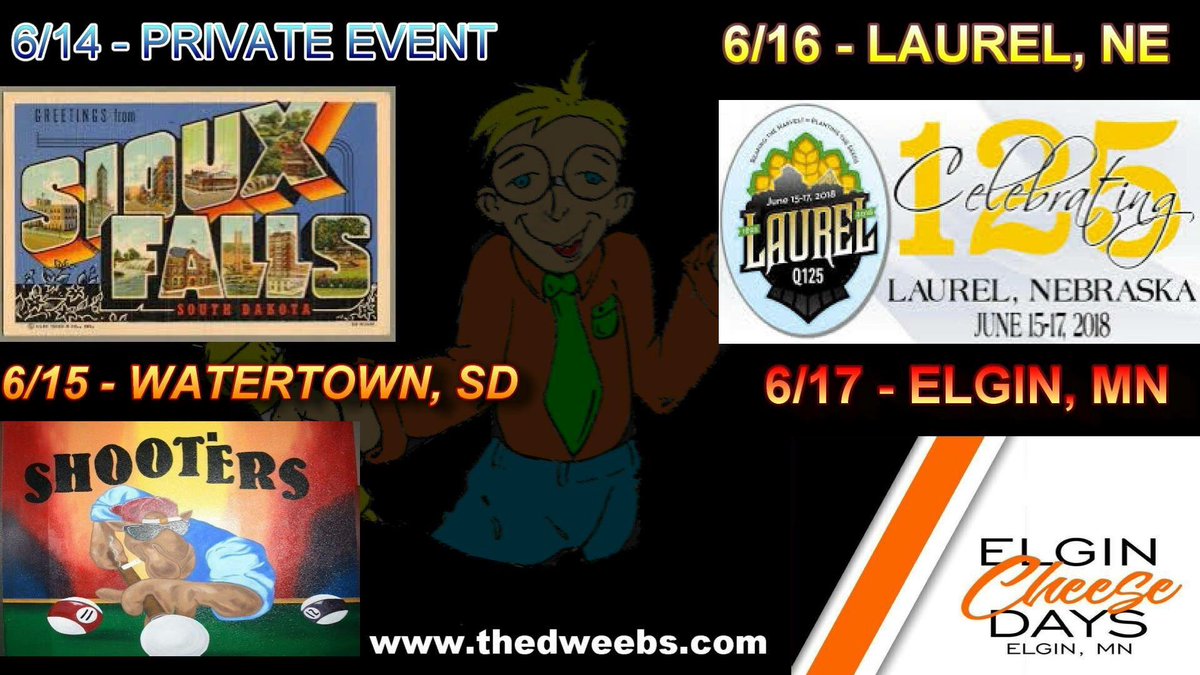 Summer fun is in full effect! Here's the weekly agenda! #privateparty #siouxfalls #Laurel #Q125 #Shooters #cheesedays