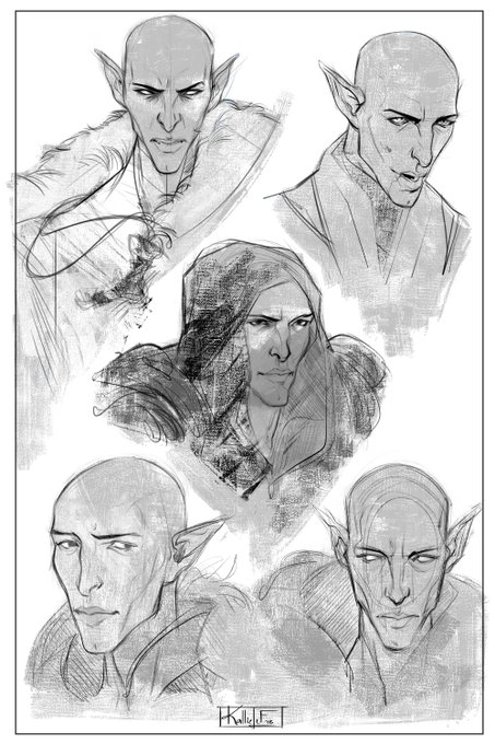 sorry, been busy with studies, but here's a sketch dump for a commission. Hope you're all well! ^_^ #dragonageinquisition #DragonAge @bioware 