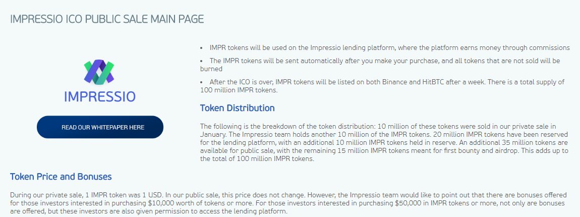 #IMPRESSIO #ICO

<a href="/ImpressioLTD/">IMPRESSIO</a> The Future of Investing

ICO is live. Don't wait until the last week, find more information: impressio.io/tokens

Facebook:
facebook.com/impressioLTD