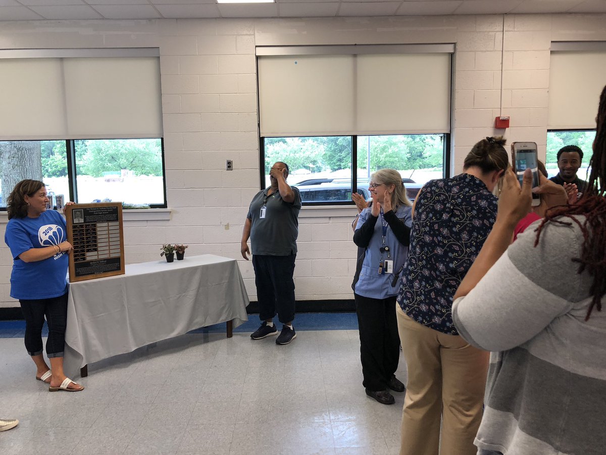 YorkHighSCA's tweet photo. Congratulations to Mrs. Gina Nettles who won the Micheal B. Sullivan Staff Distinguished Service Award today!! We’re so thankful for all that you do for our #falconfam we love you Miss Gina!!! 💙🐦 https://t.co/o04FOMnl4X