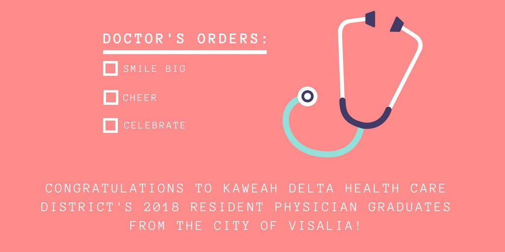 CityofVisalia's tweet image. Congratulations to @kaweahdelta and the 2018 Resident Physician Graduates! Today's graduation marks a new chapter, thank you for your contributions to our community. #Visalia #KaweahDelta #MoreThanLifeMedicine