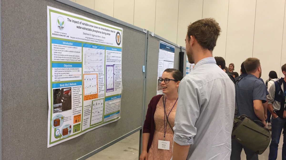 Steph <a href="/Shiggin1/">Steph Higgins</a> shares her work on winter mineralization of P in agricultural soils <a href="/merrinm/">Dr. Merrin Macrae</a> #cgu2018