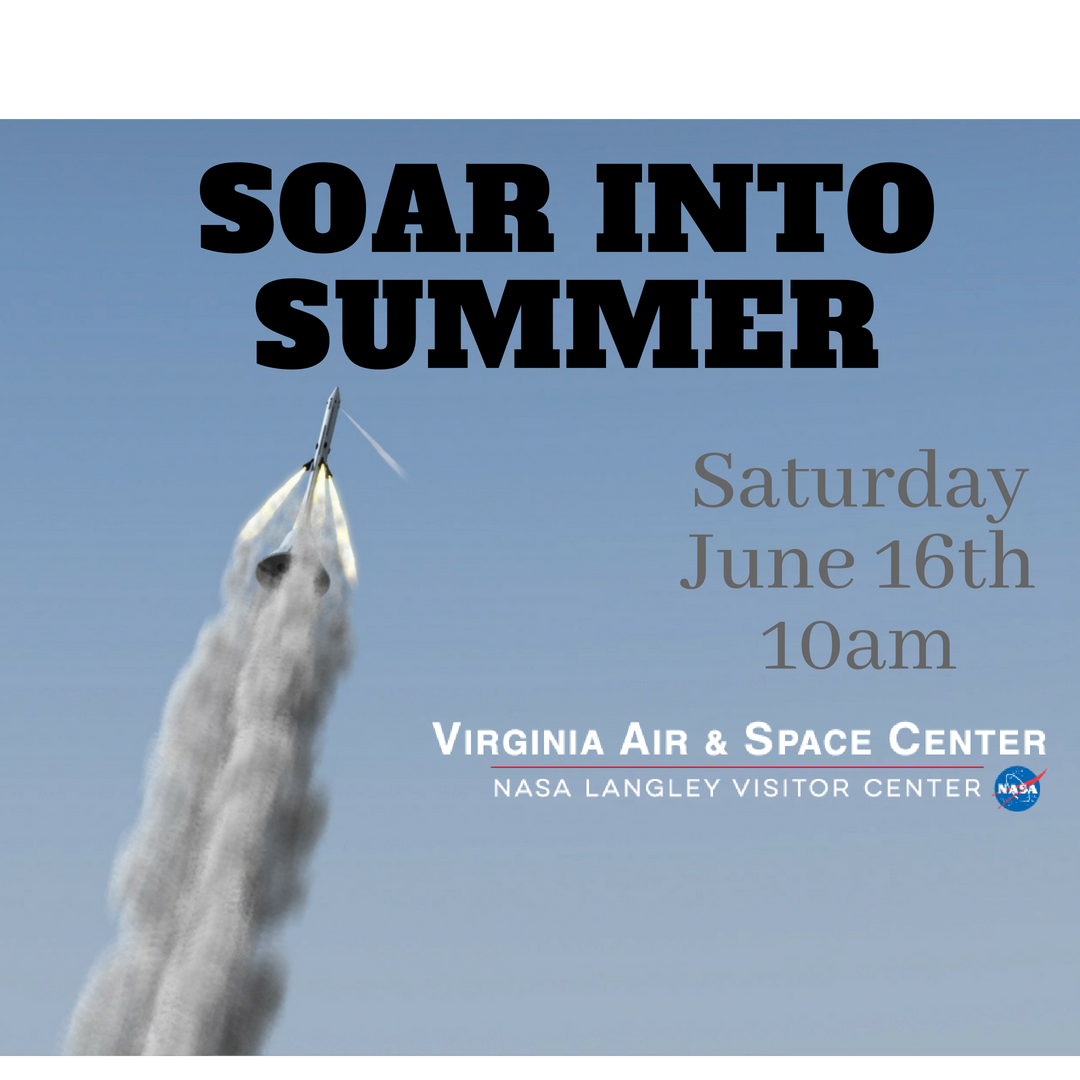 VaAirandSpace's tweet photo. Send this school year off in style as we SOAR into summer! Spend the day as we launch, take off, and fly our way using STEM. Saturday, June 16th at 10 am. Last STEM Saturday at VASC until September 2018! #vasc #stem #blastoff #summerishere #bridgethelearninggap #funforallages https://t.co/UWnYh1nN7d