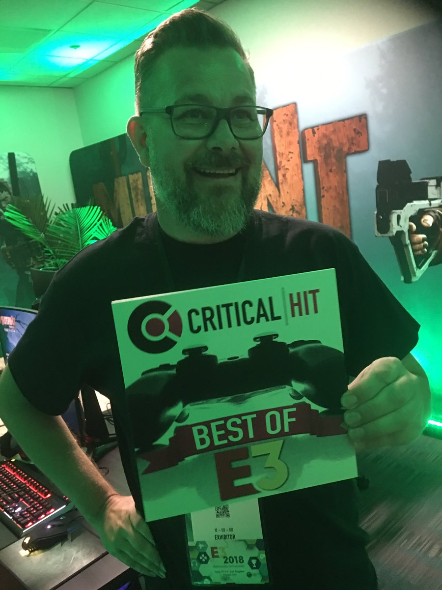 ErlingE's tweet image. #MutantYearZero just won a BEST OF E3 award from Critical Hit! Thanks guys! CEO Halli can't and won't contain his excitement.